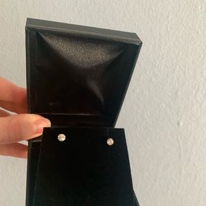 Sterling Silver and White Sapphire stud earrings